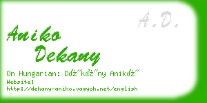 aniko dekany business card